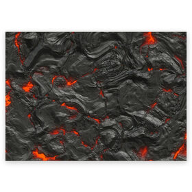 Поздравительная открытка с принтом Застывшая лава в Курске, 100% бумага | плотность бумаги 280 г/м2, матовая, на обратной стороне линовка и место для марки
 | абстрактные | абстрактный | абстракция | вилканический | вулкан | вулканические | камень | лава | магма | обсидиан | обсидиановый | огонь