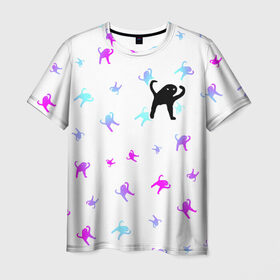 Мужская футболка 3D с принтом ЪУЪ СЪУКА в Курске, 100% полиэфир | прямой крой, круглый вырез горловины, длина до линии бедер | mem | meme | memes | кот | котик | коты | кошка | кошки | мем | мемы | прикол | приколы | съука | ъуъ