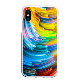 Чехол для iPhone XS Max матовый с принтом Цветные полоски в Курске, Силикон | Область печати: задняя сторона чехла, без боковых панелей | colors | полоски | радуга | спагетти | цвета | цветная | цветные спагетти