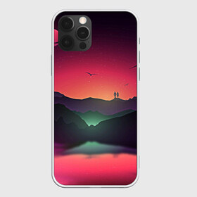 Чехол для iPhone 12 Pro Max с принтом Фиолетовый рассвет в Курске, Силикон |  | colors | закат | кровавый закат | кровавый рассвет | река между гор | цвета