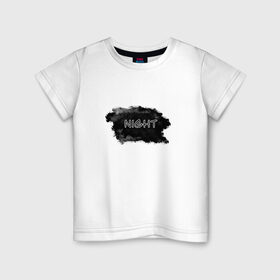 Детская футболка хлопок с принтом Ночь в Курске, 100% хлопок | круглый вырез горловины, полуприлегающий силуэт, длина до линии бедер | night | белый текст | ночь | текст | чёрный фон