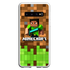 Чехол для Samsung Galaxy S10 с принтом Minecraft logo heroes в Курске, Силикон | Область печати: задняя сторона чехла, без боковых панелей | blox | creeper | dungeons | game | geometry | pixel | steve | алекс | герои | детям | зелень | игра | квадраты | крипер | куб | логотипы игр | майнкрафт | мальчикам | меч | мобы | персонажи | пиксель | пиксельный | подземелья