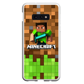 Чехол для Samsung S10E с принтом Minecraft logo heroes в Курске, Силикон | Область печати: задняя сторона чехла, без боковых панелей | Тематика изображения на принте: blox | creeper | dungeons | game | geometry | pixel | steve | алекс | герои | детям | зелень | игра | квадраты | крипер | куб | логотипы игр | майнкрафт | мальчикам | меч | мобы | персонажи | пиксель | пиксельный | подземелья