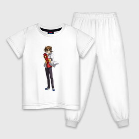 Детская пижама хлопок с принтом Демоны старшей школы в Курске, 100% хлопок |  брюки и футболка прямого кроя, без карманов, на брюках мягкая резинка на поясе и по низу штанин
 | 