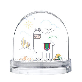 Снежный шар с принтом Альпака в Курске, Пластик | Изображение внутри шара печатается на глянцевой фотобумаге с двух сторон | альпака | лама | милая альпака