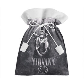 Подарочный 3D мешок с принтом Nirvana в Курске, 100% полиэстер | Размер: 29*39 см | Тематика изображения на принте: cobain | kurt | nirvana | кобейн | курт | нирвана