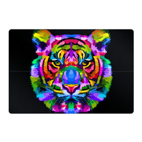 Магнитный плакат 3Х2 с принтом Neon tiger в Курске, Полимерный материал с магнитным слоем | 6 деталей размером 9*9 см | Тематика изображения на принте: color | ears | eyes | muzzle | neon | tiger | vanguard | view | авангард | взгляд | глаза | неон | тигр | уши | цвет
