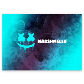 Поздравительная открытка с принтом MARSHMELLO / МАРШМЕЛЛОУ в Курске, 100% бумага | плотность бумаги 280 г/м2, матовая, на обратной стороне линовка и место для марки
 | face | logo | marsh | marshmallow | marshmello | marshmelo | mello | smile | лицо | лого | маршмеллов | маршмеллоу | маршмеллу | маршмело | маршмелов | маршмелоу | маска | музыка | рожица | символ | смайл | улыбка