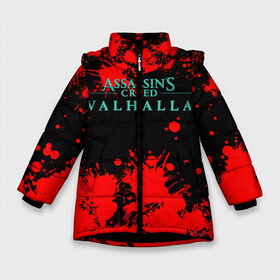 Зимняя куртка для девочек 3D с принтом Assassins Creed Valhalla в Курске, ткань верха — 100% полиэстер; подклад — 100% полиэстер, утеплитель — 100% полиэстер. | длина ниже бедра, удлиненная спинка, воротник стойка и отстегивающийся капюшон. Есть боковые карманы с листочкой на кнопках, утяжки по низу изделия и внутренний карман на молнии. 

Предусмотрены светоотражающий принт на спинке, радужный светоотражающий элемент на пуллере молнии и на резинке для утяжки. | eivor | valhalla | vikings | вальгалла | вальхалла | викинги | эйвор