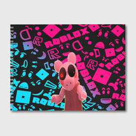 Альбом для рисования с принтом Roblox piggy Свинка Пигги в Курске, 100% бумага
 | матовая бумага, плотность 200 мг. | Тематика изображения на принте: game | piggy | roblox | блок | игра | игрушка | лего | майнкрафт | персонажи | персонажи из кубиков | пигги | роблокс | робот | свинка