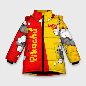 Зимняя куртка для девочек 3D с принтом Pikachu в Курске, ткань верха — 100% полиэстер; подклад — 100% полиэстер, утеплитель — 100% полиэстер. | длина ниже бедра, удлиненная спинка, воротник стойка и отстегивающийся капюшон. Есть боковые карманы с листочкой на кнопках, утяжки по низу изделия и внутренний карман на молнии. 

Предусмотрены светоотражающий принт на спинке, радужный светоотражающий элемент на пуллере молнии и на резинке для утяжки. | battle | drawing | entei | lugia | metagross | pikachu | pokemon | zapdos | брок | бульбазавр | детектив | монстр | пикачу | покемон | эш