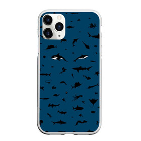 Чехол для iPhone 11 Pro матовый с принтом Fish в Курске, Силикон |  | dolphin | fish | killer whale | see life | shark | акула | дельфин | касатка | морские обитатели | рыба