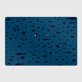 Магнитный плакат 3Х2 с принтом Fish в Курске, Полимерный материал с магнитным слоем | 6 деталей размером 9*9 см | Тематика изображения на принте: dolphin | fish | killer whale | see life | shark | акула | дельфин | касатка | морские обитатели | рыба