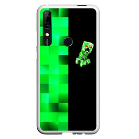 Чехол для Honor P Smart Z с принтом MINECRAFT CREEPER в Курске, Силикон | Область печати: задняя сторона чехла, без боковых панелей | Тематика изображения на принте: blox | creeper | dungeons | game | geometry | green | neon | pixel | steve | алекс | детям | зелень | игра | кислотный | крипер | куб | логотипы игр | майнкрафт | мальчикам | мобы | неоновый | пиксель | пиксельный | подземелья