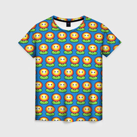 Женская футболка 3D с принтом Super Mario в Курске, 100% полиэфир ( синтетическое хлопкоподобное полотно) | прямой крой, круглый вырез горловины, длина до линии бедер | bros | brothers | game | logo | odyssey | pattern | аркады | видеоигры | детям | легендарная | листья | логотипы игр | мальчикам | мультяшный | паттерн | платформер | подростковые | популярные | солнце | супер марио