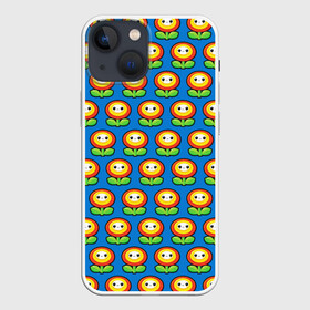 Чехол для iPhone 13 mini с принтом Super Mario в Курске,  |  | bros | brothers | game | logo | odyssey | pattern | аркады | видеоигры | детям | легендарная | листья | логотипы игр | мальчикам | мультяшный | паттерн | платформер | подростковые | популярные | солнце | супер марио