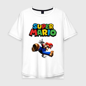 Мужская футболка хлопок Oversize с принтом Super Mario в Курске, 100% хлопок | свободный крой, круглый ворот, “спинка” длиннее передней части | game | mario kart live home circuit | super mario | super mario 3d world | super mario 64 | super mario galaxy | super mario sunshine | гумба | игра super mario | игра марио | йоши | купалинги | лакиту | луиджи | марио | надпись | нинтендо | 