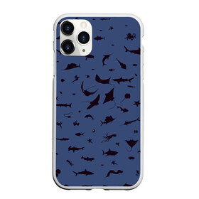 Чехол для iPhone 11 Pro матовый с принтом Manta в Курске, Силикон |  | dolphin | fish | killer whale | manta | see life | shark | акула | дельфин | касатка | морские обитатели | рыба