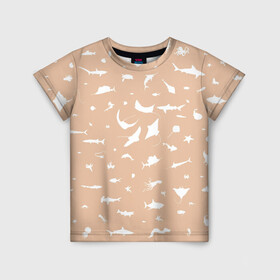 Детская футболка 3D с принтом Manta 2 в Курске, 100% гипоаллергенный полиэфир | прямой крой, круглый вырез горловины, длина до линии бедер, чуть спущенное плечо, ткань немного тянется | dolphin | fish | killer whale | manta | see life | shark | акула | дельфин | касатка | морские жители | рыба