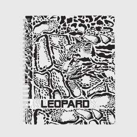 Тетрадь с принтом Leopard в Курске, 100% бумага | 48 листов, плотность листов — 60 г/м2, плотность картонной обложки — 250 г/м2. Листы скреплены сбоку удобной пружинной спиралью. Уголки страниц и обложки скругленные. Цвет линий — светло-серый
 | дикий | животные | кошка | леопард | пятна