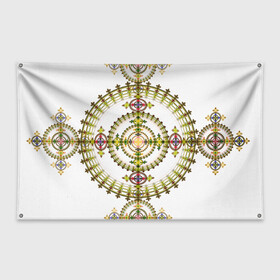 Флаг-баннер с принтом Gabriella в Курске, 100% полиэстер | размер 67 х 109 см, плотность ткани — 95 г/м2; по краям флага есть четыре люверса для крепления | abstraction | circles | fractal | pattern | symmetry | абстракция | круги | симметрия | узор | фрактал