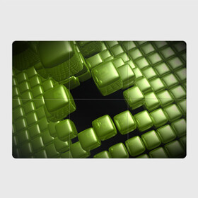 Магнитный плакат 3Х2 с принтом зеленый куб в Курске, Полимерный материал с магнитным слоем | 6 деталей размером 9*9 см | Тематика изображения на принте: 3d | абстракция | зеленый | илюзия | квадрат | куб