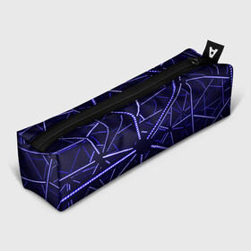 Пенал 3D с принтом BlueGANG в Курске, 100% полиэстер | плотная ткань, застежка на молнии | abstraction | blue | forms | glow | led | neon | абстракция | неон | светодиод | свечение | синий | формы