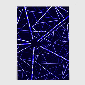 Постер с принтом BlueGANG в Курске, 100% бумага
 | бумага, плотность 150 мг. Матовая, но за счет высокого коэффициента гладкости имеет небольшой блеск и дает на свету блики, но в отличии от глянцевой бумаги не покрыта лаком | Тематика изображения на принте: abstraction | blue | forms | glow | led | neon | абстракция | неон | светодиод | свечение | синий | формы