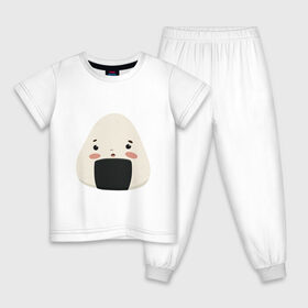 Детская пижама хлопок с принтом Онигири в Курске, 100% хлопок |  брюки и футболка прямого кроя, без карманов, на брюках мягкая резинка на поясе и по низу штанин
 | Тематика изображения на принте: 