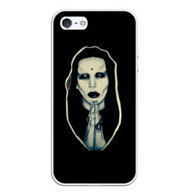 Чехол для iPhone 5/5S матовый с принтом Marilyn Manson в Курске, Силикон | Область печати: задняя сторона чехла, без боковых панелей | 