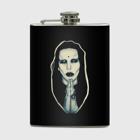 Фляга с принтом Marilyn Manson в Курске, металлический корпус | емкость 0,22 л, размер 125 х 94 мм. Виниловая наклейка запечатывается полностью | manson | marilyn | marilyn manson | мэнсон | мэрилин | мэрилин мэнсон