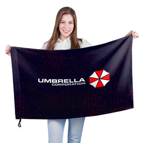 Флаг 3D с принтом UMBRELLA CORP / АМБРЕЛЛА в Курске, 100% полиэстер | плотность ткани — 95 г/м2, размер — 67 х 109 см. Принт наносится с одной стороны | corp | corporation | evil | game | games | logo | resident | umbrella | амбрелла | зла | зонт | зонтик | игра | игры | корп | корпорация | лого | логотип | обитель | резидент | символ | эвил