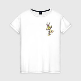 Женская футболка хлопок с принтом Багз Банни в Курске, 100% хлопок | прямой крой, круглый вырез горловины, длина до линии бедер, слегка спущенное плечо | bugs bunny | looney tunes | vdzabma | багз банни | луни тюнз