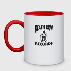 Кружка двухцветная с принтом Death Row Records в Курске, керамика | объем — 330 мл, диаметр — 80 мм. Цветная ручка и кайма сверху, в некоторых цветах — вся внутренняя часть | death row | dr dre | hip hop | rap | snoop dogg