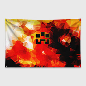 Флаг-баннер с принтом Minecraft Dungeons в Курске, 100% полиэстер | размер 67 х 109 см, плотность ткани — 95 г/м2; по краям флага есть четыре люверса для крепления | blox | creeper | dungeons | geometry | logo games | orange | pixel | red | steve | алекс | геометрия | детям | крипер | куб | логотипы игр | майнкрафт | мальчикам | мобы | огненный | огонь | пигги | пиксель | пиксельный | подземелья