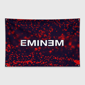 Флаг-баннер с принтом EMINEM ЭМИНЕМ в Курске, 100% полиэстер | размер 67 х 109 см, плотность ткани — 95 г/м2; по краям флага есть четыре люверса для крепления | eminem | logo | music | oldschool | rap | raper | еминем | лого | логотип | логотипы | музыка | музыкант | олдскул | рэп | рэпер | рэппер | символ | символы | эминем