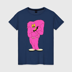 Женская футболка хлопок с принтом Госсамер в Курске, 100% хлопок | прямой крой, круглый вырез горловины, длина до линии бедер, слегка спущенное плечо | gossamer | looney tunes | vdzabma | госсамер | луни тюнз