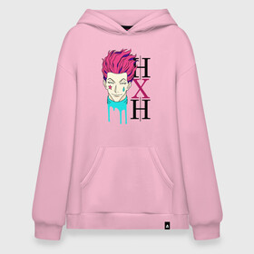 Худи SuperOversize хлопок с принтом Hunter x Hunter, Hisoka в Курске, 70% хлопок, 30% полиэстер, мягкий начес внутри | карман-кенгуру, эластичная резинка на манжетах и по нижней кромке, двухслойный капюшон
 | anime | hisoka | hunter x hunter | аниме | манга | охотник х охотник | хантер хантер | хантеры