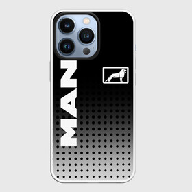 Чехол для iPhone 13 Pro с принтом MAN в Курске,  |  | Тематика изображения на принте: man | man logo | man значок | man лого | man логотип | водитель | грузовик | грузовой | дальнобойщик | ман | ман значок | ман лого | ман логотип | фура | шофер