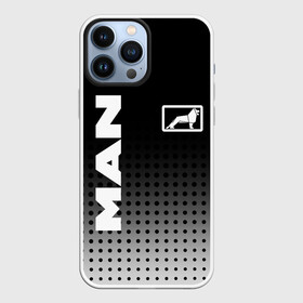 Чехол для iPhone 13 Pro Max с принтом MAN в Курске,  |  | Тематика изображения на принте: man | man logo | man значок | man лого | man логотип | водитель | грузовик | грузовой | дальнобойщик | ман | ман значок | ман лого | ман логотип | фура | шофер