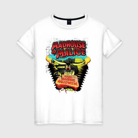 Женская футболка хлопок с принтом Madhouse of Malice в Курске, 100% хлопок | прямой крой, круглый вырез горловины, длина до линии бедер, слегка спущенное плечо | bugs bunny | looney tunes | vdzabma | багз банни | луни тюнз