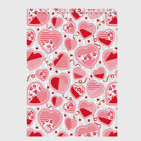 Скетчбук с принтом Розовые валентинки в Курске, 100% бумага
 | 48 листов, плотность листов — 100 г/м2, плотность картонной обложки — 250 г/м2. Листы скреплены сверху удобной пружинной спиралью | арт | влюблённые | день влюблённых | день святого валентина | красный | рисунок | розовый | сердечко | сердца | сердце | середчки