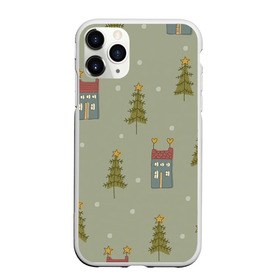 Чехол для iPhone 11 Pro матовый с принтом Дома в лесу в Курске, Силикон |  | Тематика изображения на принте: арт | детский рисунок | дом | дома | ёлка | ёлки | зелёный | лес | новый год | рисунок | рисунок карандашом | снег | сосны | соста | тёмно зелёный | тёмный