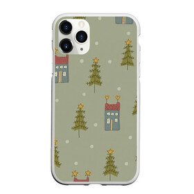 Чехол для iPhone 11 Pro Max матовый с принтом Дома в лесу в Курске, Силикон |  | Тематика изображения на принте: арт | детский рисунок | дом | дома | ёлка | ёлки | зелёный | лес | новый год | рисунок | рисунок карандашом | снег | сосны | соста | тёмно зелёный | тёмный