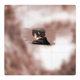 Магнитный плакат 3Х3 с принтом Дазай Осаму в Курске, Полимерный материал с магнитным слоем | 9 деталей размером 9*9 см | bungou stray dogs | dazai | osamu | бродячие псы | великий | дазай | осаму
