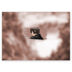 Поздравительная открытка с принтом Дазай Осаму в Курске, 100% бумага | плотность бумаги 280 г/м2, матовая, на обратной стороне линовка и место для марки
 | Тематика изображения на принте: bungou stray dogs | dazai | osamu | бродячие псы | великий | дазай | осаму