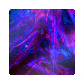 Магнит виниловый Квадрат с принтом Space в Курске, полимерный материал с магнитным слоем | размер 9*9 см, закругленные углы | abstraction | glitter | paint | stains | абстракция | блестки | краска | разводы | розовый | синий