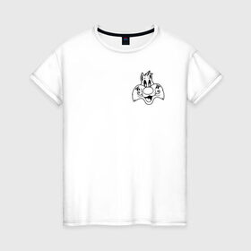 Женская футболка хлопок с принтом Сильвестр в Курске, 100% хлопок | прямой крой, круглый вырез горловины, длина до линии бедер, слегка спущенное плечо | looney tunes | sylvester | vdzabma | луни тюнз | сильвестр