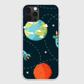 Чехол для iPhone 12 Pro Max с принтом Космический перелёт в Курске, Силикон |  | арт | звезда | звёзды | земля | космос | марс | перелёт | планета | планеты | полёт | ракета | ракеты | рисунок | сатурн | юпитер