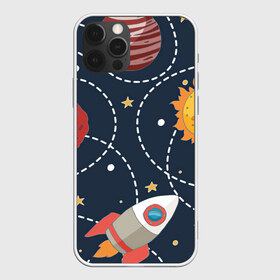 Чехол для iPhone 12 Pro Max с принтом Космический перелёт в Курске, Силикон |  | арт | звезда | звёзды | земля | космос | марс | перелёт | планета | планеты | полёт | ракета | ракеты | рисунок | сатурн | солнце | юпитер